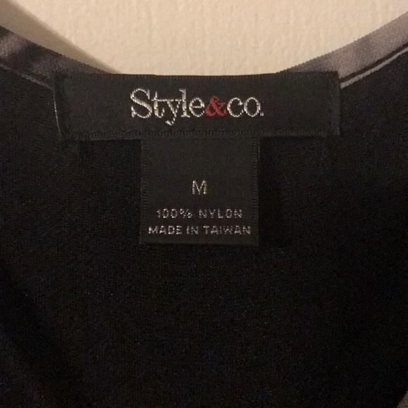 Black & Gray Ruched-neck Top - Picture 3 of 4